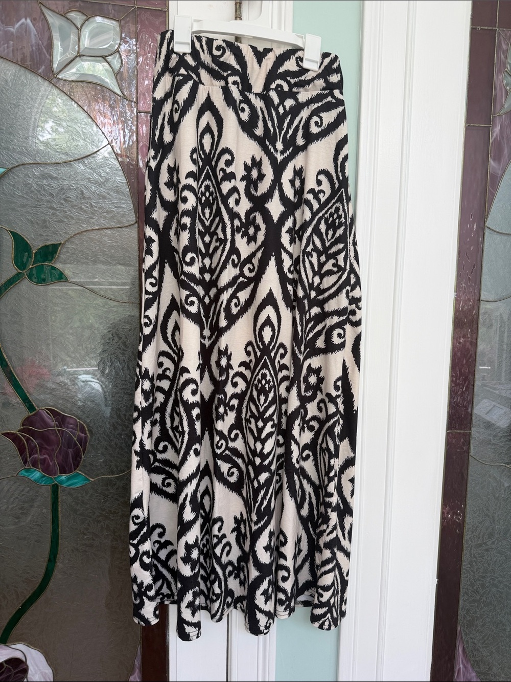 Black & Cream Patterned Women's Skirt